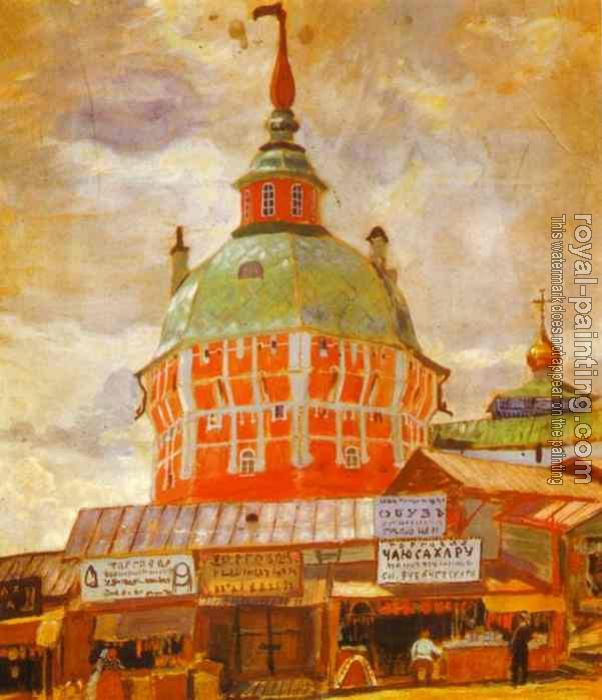 Boris Kustodiev : Red Tower of Troitse-Sergeevsky Lavra